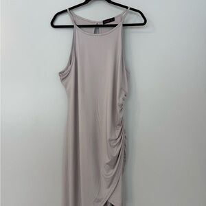 Chic Asymmetrical Sleeveless Dress in Light Gray